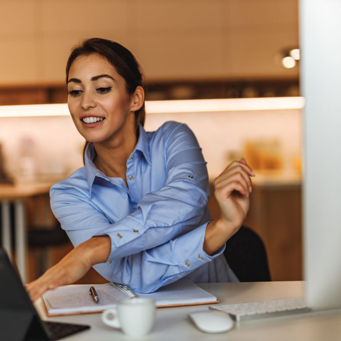 woman at a desk
